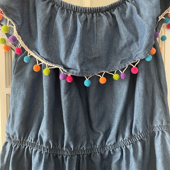 Chambray Pompom Dress - Picture 2 of 4
